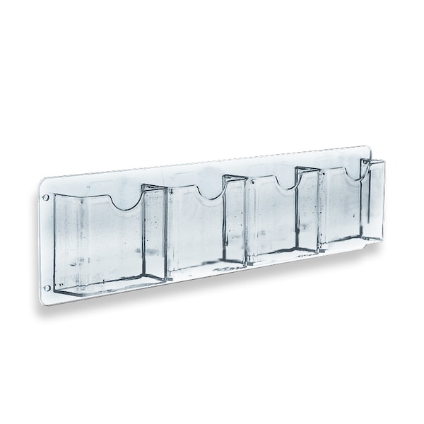 Four-Pocket Trifold Horizontal Wall Mount Brochure Holder, PK2